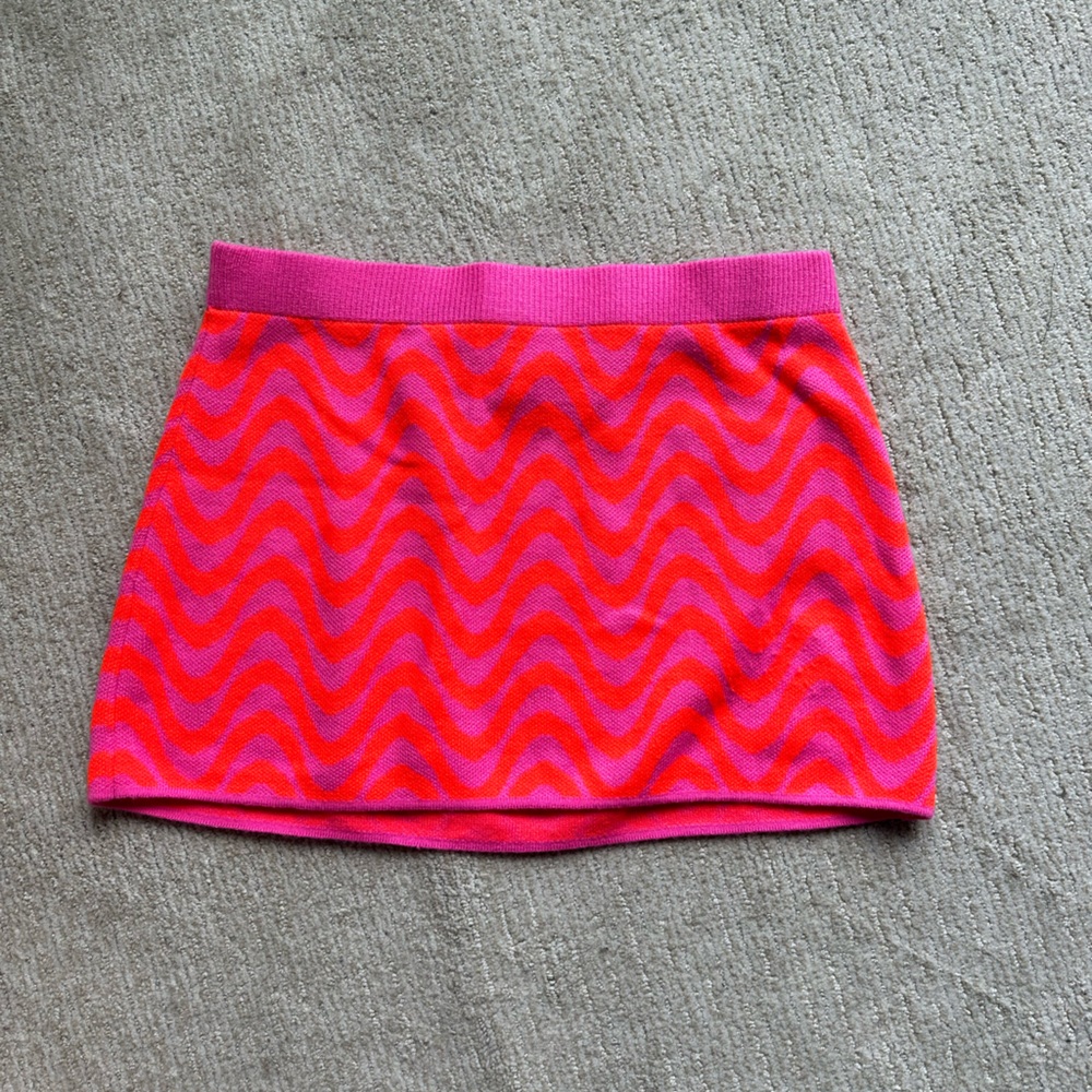 Pink and orange mini skirt